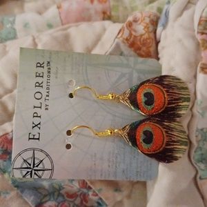 Golden Peacock Earrings